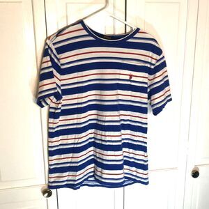 Polo Ralph Lauren T-Shirt Red White Blue Stripe Pocket Tee Classic Fit Boy's XL